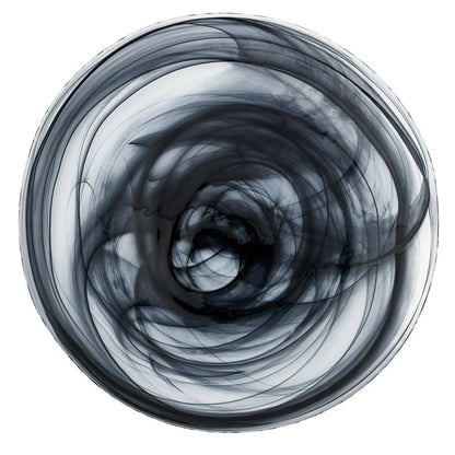 ガラス食器 水墨 フラットプレート 28cm BK/WH