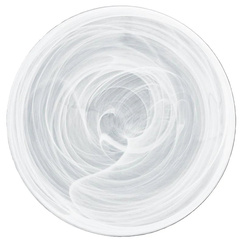 ガラス食器 水墨 フラットプレート 28cm BK/WH