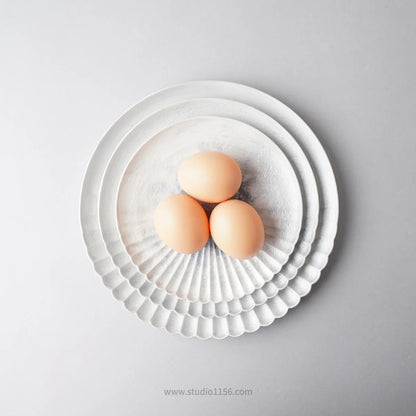 有田焼 片菊割プレート(S) 16.5cm